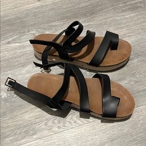 Black Strappy Platform Sandals